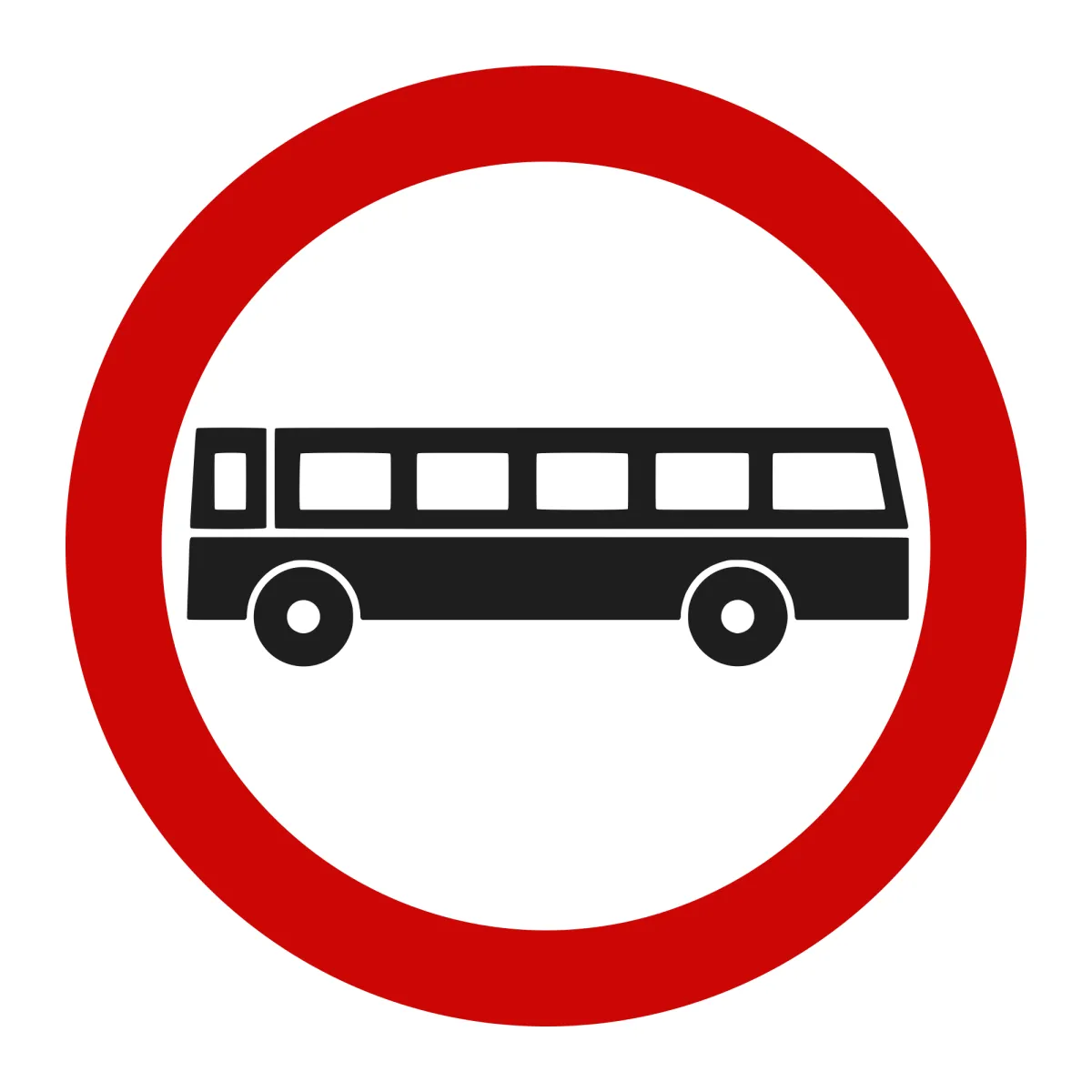 Indicator C9 – Accesul interzis autobuzelor, Ø60 cm, Clasa I
