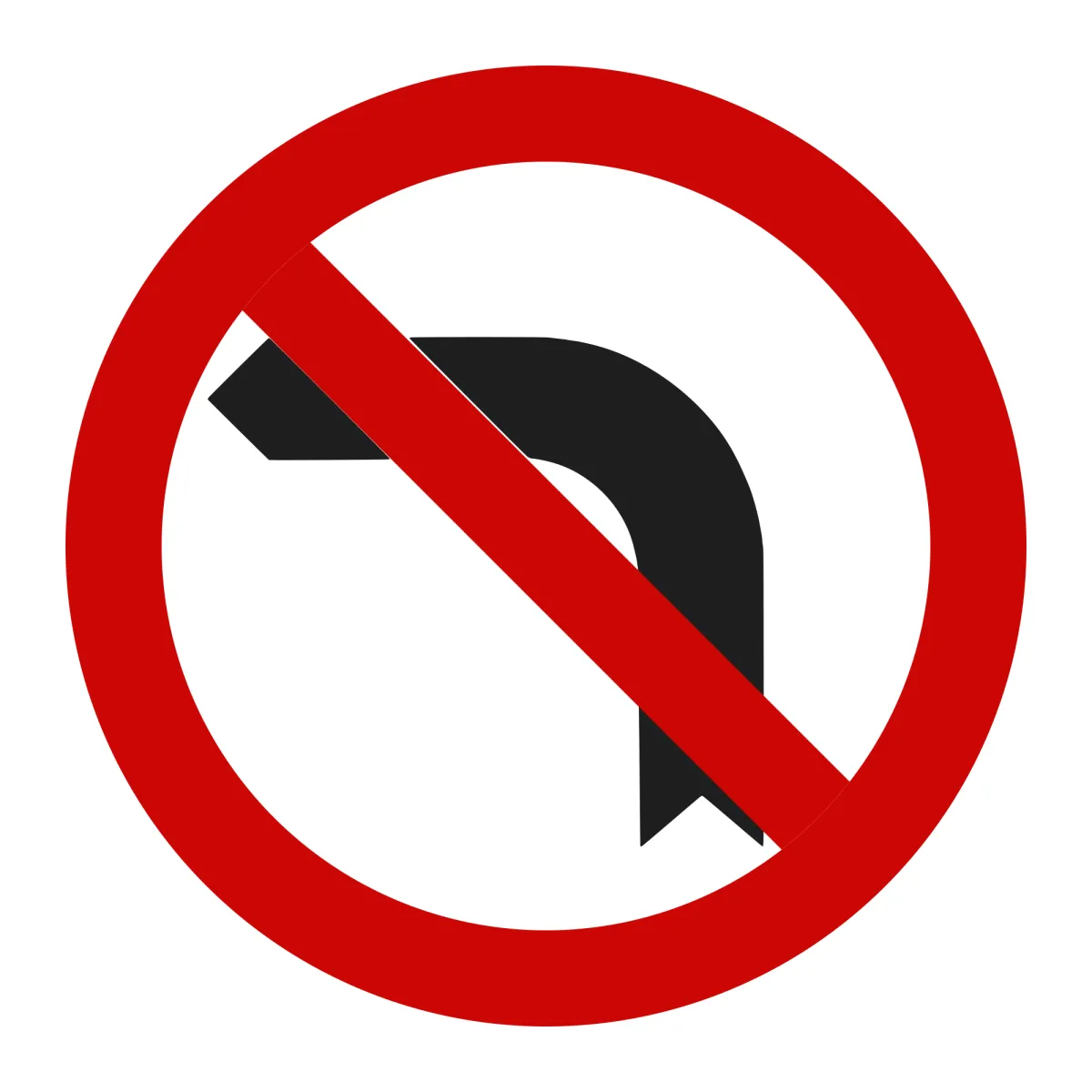 C22 Prohibition Sign – No Left Turn, Ø80 cm, Class II