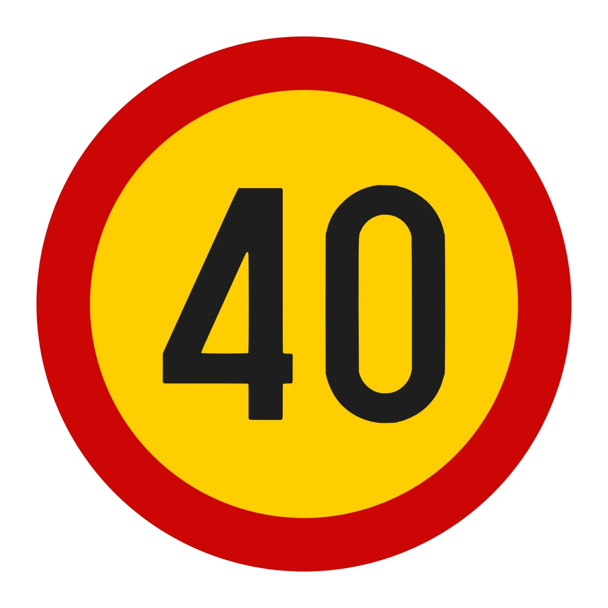 Indicator U13 – Limitare de viteză 40 km/h, Ø80 cm, Clasa II