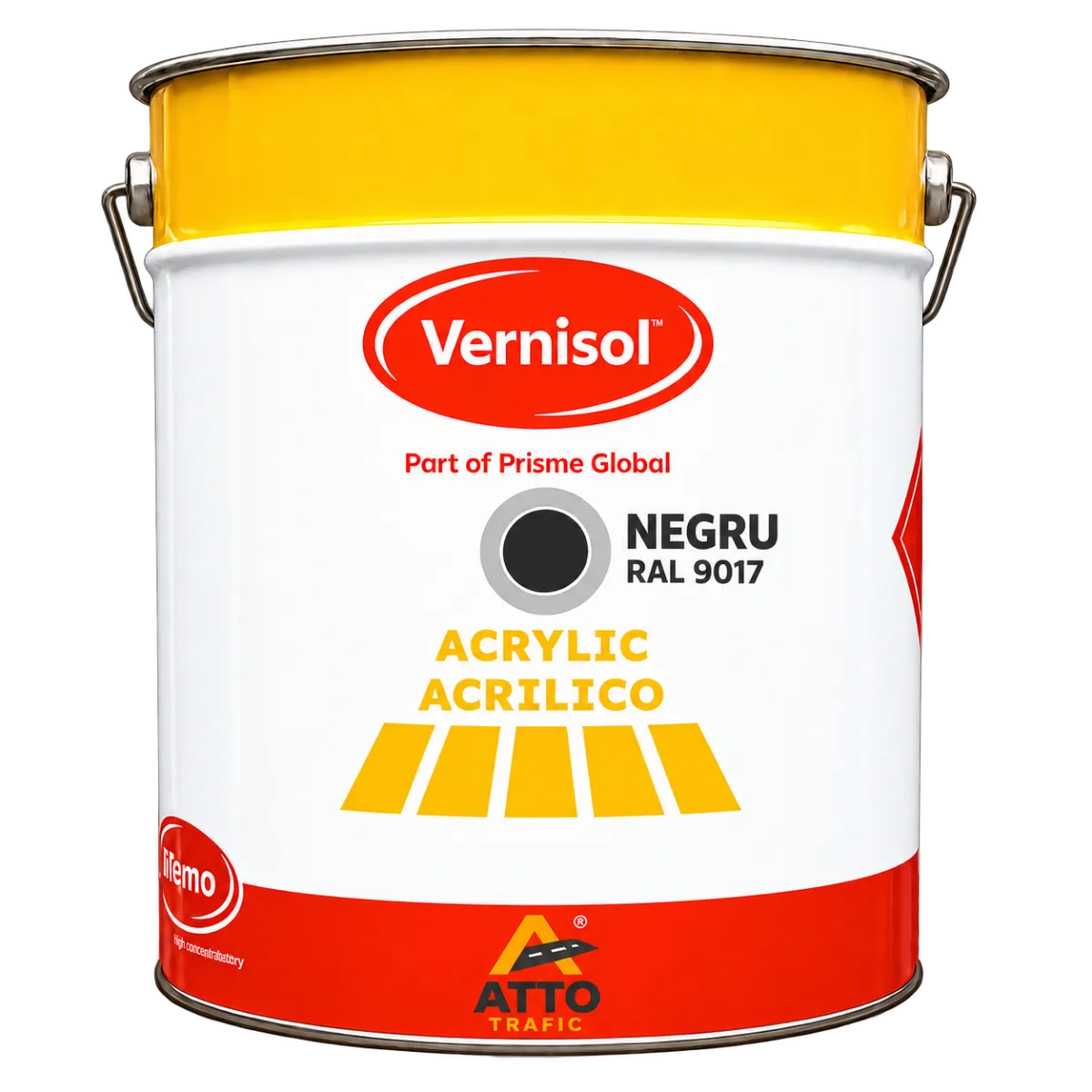 One-Component Acrylic Road Marking Paint, Black (RAL 9017), 25 kg