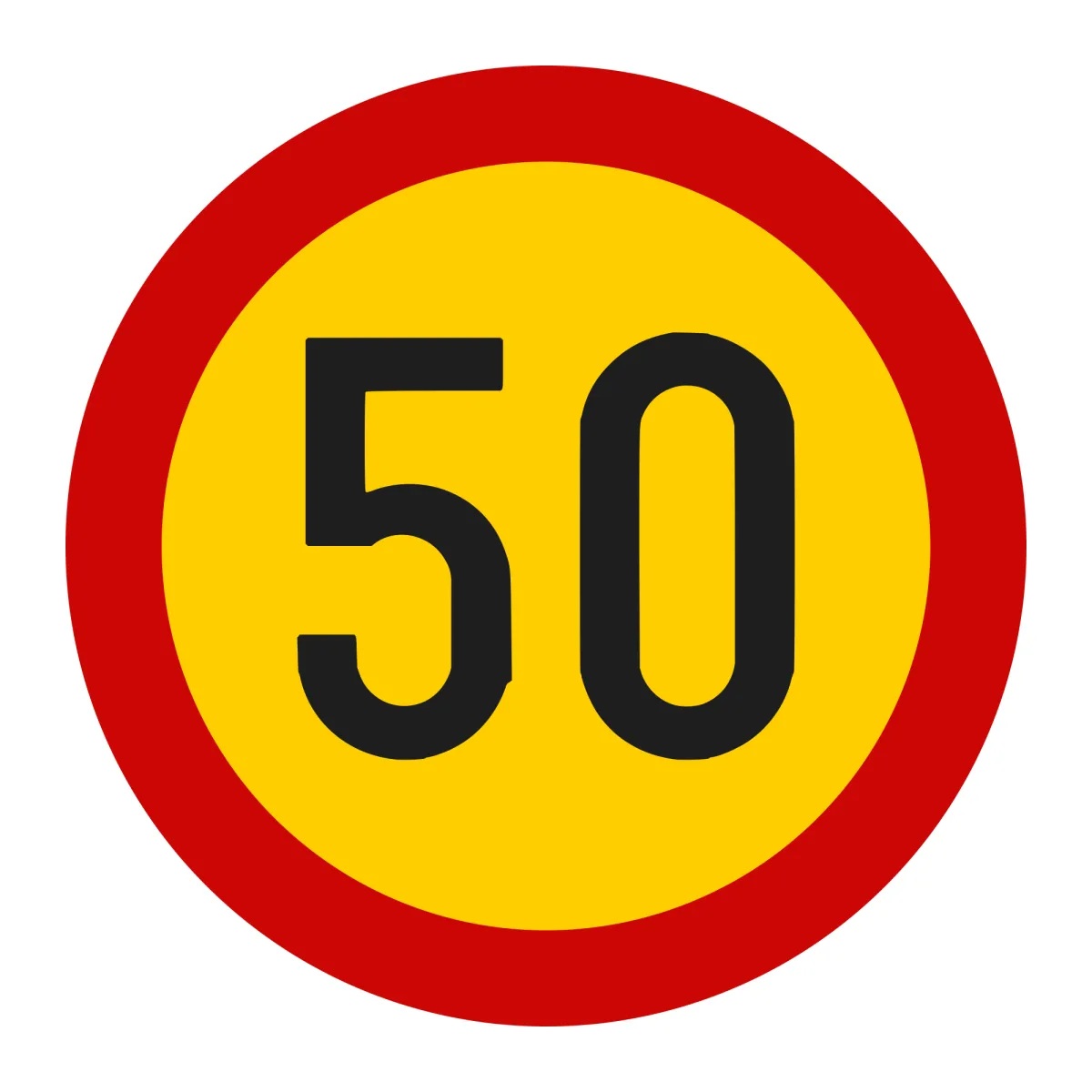 U13 Temporary Sign – Speed Limit 50 km/h, Ø80 cm, Class II