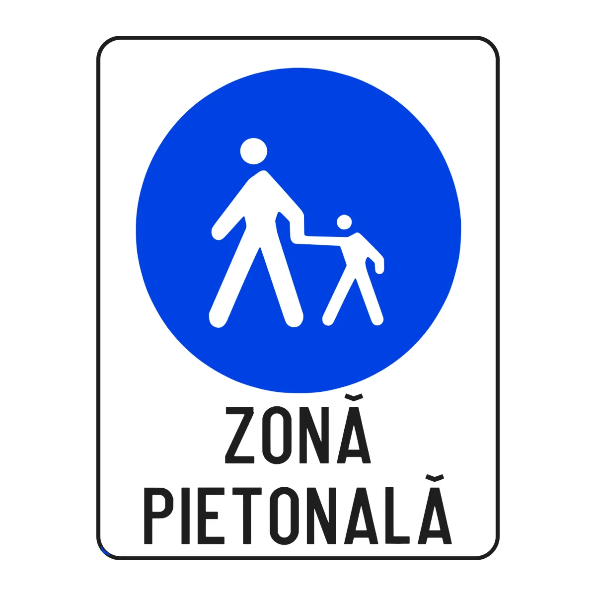 Indicator G66 – Zonă pietonală, 50x65 cm, Clasa I