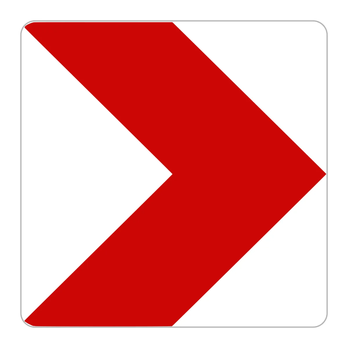 Indicator A6 – Panouri succesive pentru curbe, 65x65 cm, Clasa I