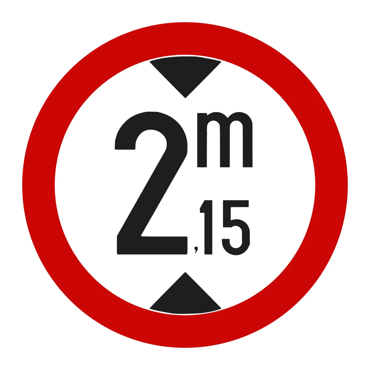 Indicator C17 – Accesul interzis vehiculelor mai înalte de 2,15 m, Ø60 cm, Clasa I