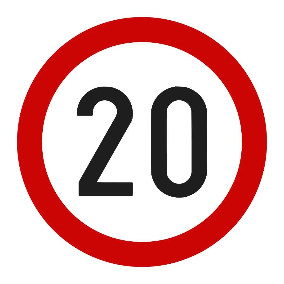 Indicator C27 – Limitare de viteză 20 km/h, Ø60 cm, Clasa I