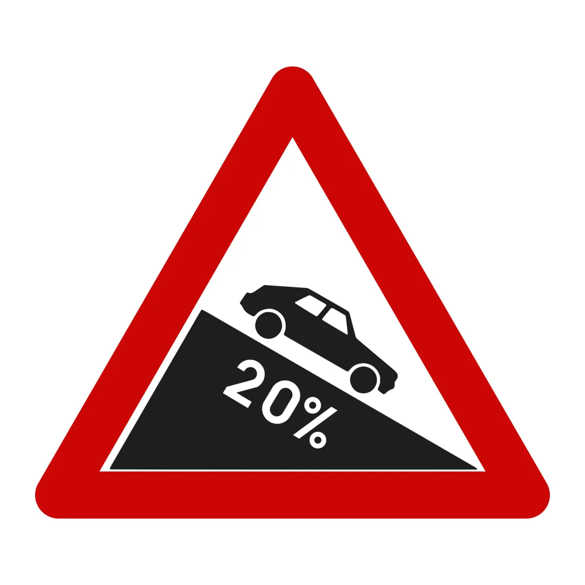 Indicator A7 – Coborâre periculoasă 20%, 70 cm, Clasa I