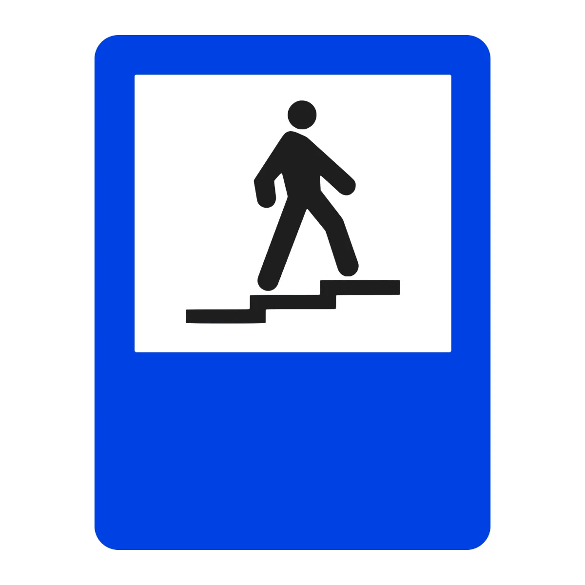 Indicator G12 – Pasarelă pentru pietoni, 50x65 cm, Clasa I