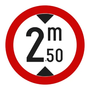 Indicator C17 – Accesul interzis vehiculelor mai înalte de 2,5 m, Ø60 cm, Clasa I