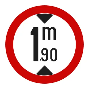 Indicator C17 – Accesul interzis vehiculelor mai înalte de 1,9 m, Ø60 cm, Clasa I