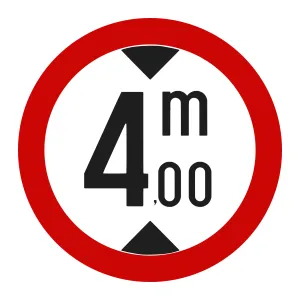 Indicator C17 – Accesul interzis vehiculelor mai înalte de 4 m, Ø60 cm, Clasa I