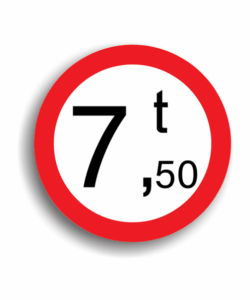 Accesul interzis vehiculelor cu masă mai mare de 7.5 T, indicatoare rutiere