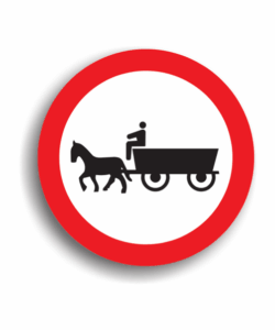 Accesul interzis vehiculelor cu tracțiune animală, indicatoare rutiere