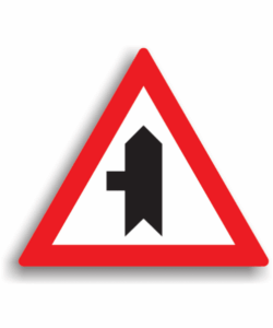 Intersecție cu drum fără prioritate - stanga, indicatoare rutiere