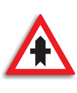 Intersecție cu drum fără prioritate, indicatoare rutiere