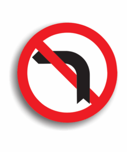 Interzis a vira la stânga, indicatoare rutiere