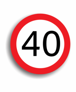 Limitare de viteză 40 km/h, indicatoare rutiere