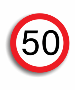 Limitare de viteză 50 km/h, indicatoare rutiere