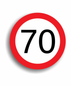 Limitare de viteză 70 km/h, indicatoare rutiere