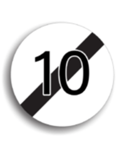 Sfârșitul limitării de viteză 10 km/h, indicatoare rutiere