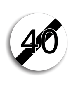 Sfârșitul limitării de viteză 40 km/h, indicatoare rutiere