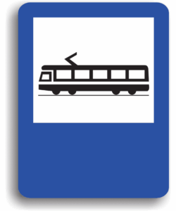 Stație de tramvai, indicatoare rutiere