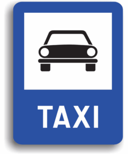 Stație de taximetre, indicatoare rutiere