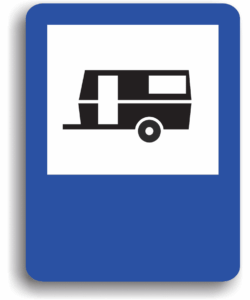 Teren pentru caravane (tabără turistică), indicatoare rutiere