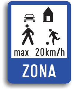 Zona rezidențială, indicatoare rutiere