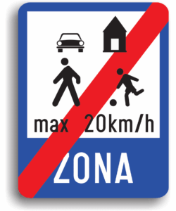 Sfârșitul zonei rezidențiale, indicatoare rutiere