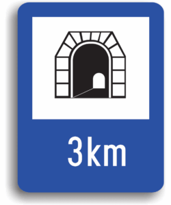 Tunel, indicatoare rutiere